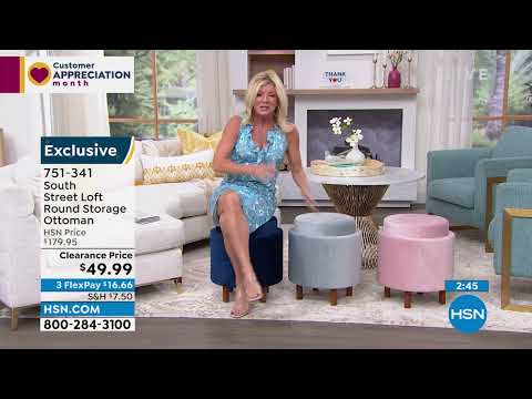 South Street Loft Round Storage Ottoman