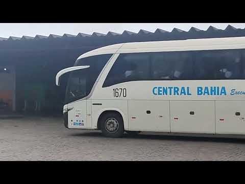 ônibus da viação central Bahia saindo da rodoviária de vitória da conquista Bahia 