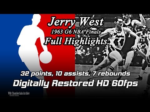 Jerry West (Digitally Restored 60fps). 1963 NBA Finals G6 Full Highlights (32pts, 10a, 7reb)