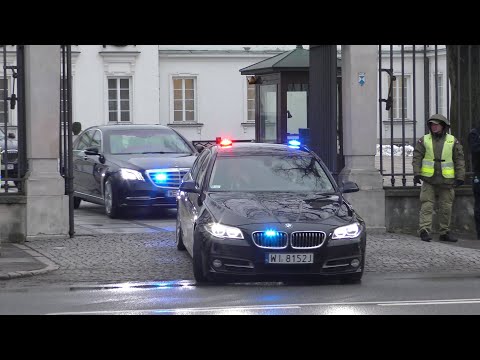 Motorcade with Lithuanian President Gitanas Nausėda through Warsaw, PL