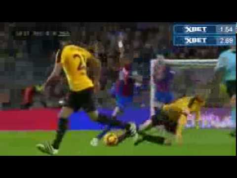 Diego Llorente Brutal foul and Red Card vs Neymar - HD - Barcelona vs Malaga
