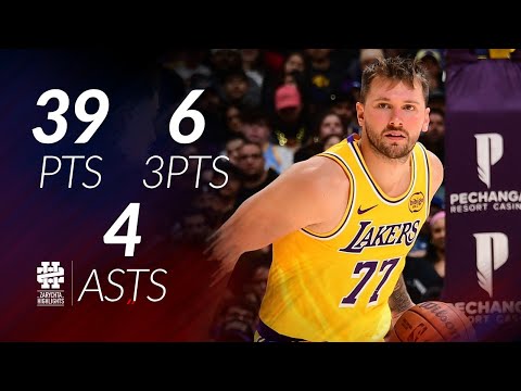 Luka Doncic 39 pts 6 threes 4 asts vs Hornets 25/26 season