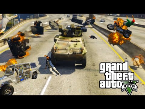 GTA 5 - Military Lav 25 Tank - Destruction Compilation - Cinematic 5 🌟 Chase| OP🔥🔥|