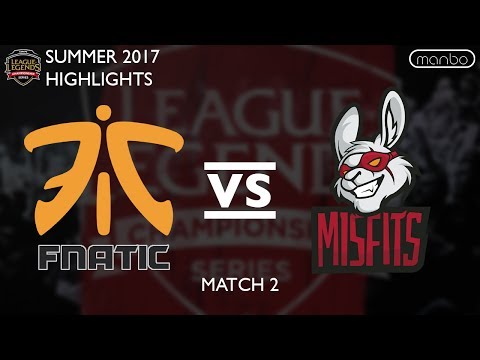 FNC vs MSF Game 1 Highlights EU LCS Summer 2017 Fnatic vs Misfits LoL eSports