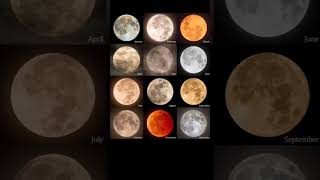 Amazing appearance of the full moon in each month#moon&#39;s structure in every month#shorts