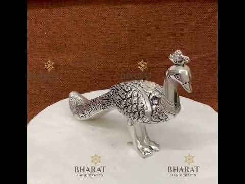 Metal silver plated decorative peacock, for home decoration ...