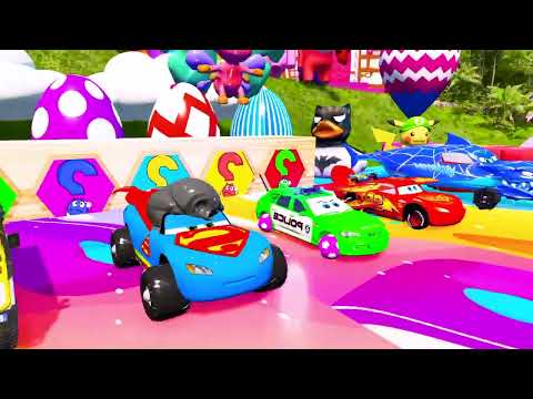 Funny Cars with slide color and portal trap - beamng drive