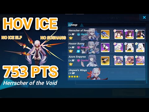[Honkai Impact 3] Exalted RL Abyss HoV ICE (424D) 753 PTS - HoR(S3)/HB/AE - No Ice ELF, No Sushang