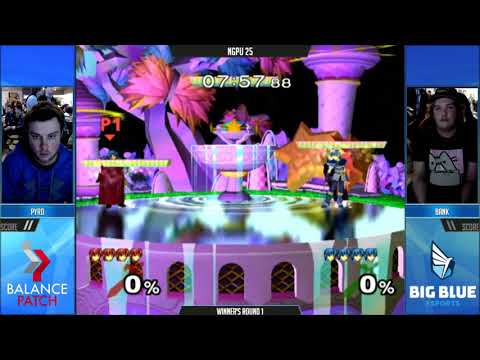 NGPU 25 SSBM - Pyro (Red Marth) vs. Bank (Default Marth) - Melee WR2