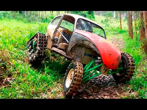 Fusca esteira na trilha 4x4