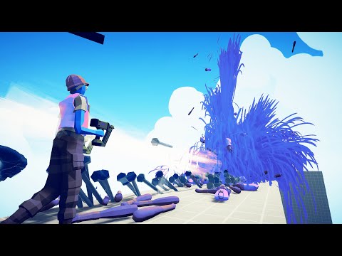 Devastating😱 God Nail Gun vs 100x Units Army  -  TABS Totally Accurate Battle Simulator