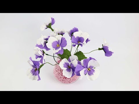 DIY Paper Pansy Flowers | Crepe Paper Pansy Flower Tutorial | How To Make Paper Pansy Flowers