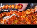 ASMR SEAFOOD BOIL CAJUN BUTTER SAUCE MUSSELS PRAWN CRAB STICKS 먹방 咀嚼音 EATING SHOW