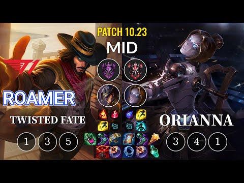 T1 Roamer Twisted Fate vs Orianna Mid - KR Patch 10.23