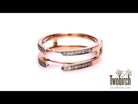 0.4 ct. Channel Set Cathedral Ring Guard Enhancer - TwoBirch TB-GUARD-0076-WG-G