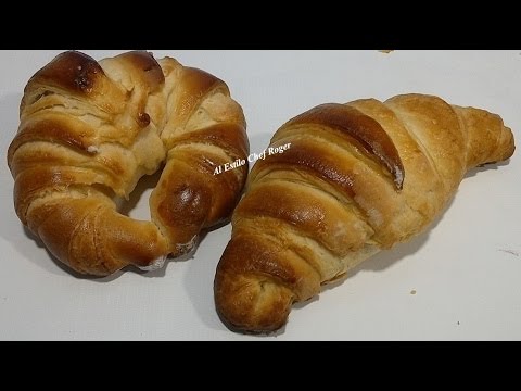 Como hacer CUERNITOS caseros o para negocio, Receta de Croissant | Chef Roger Video