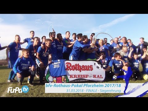 Siegerehrung nach Finale im Kreispokal Pforzheim 2018 am 31.3.2018
