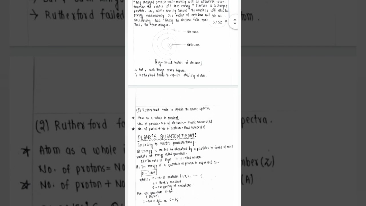 Atomic structure  handwritten notes pdf link in description #notes #atomicstructure #chemistry