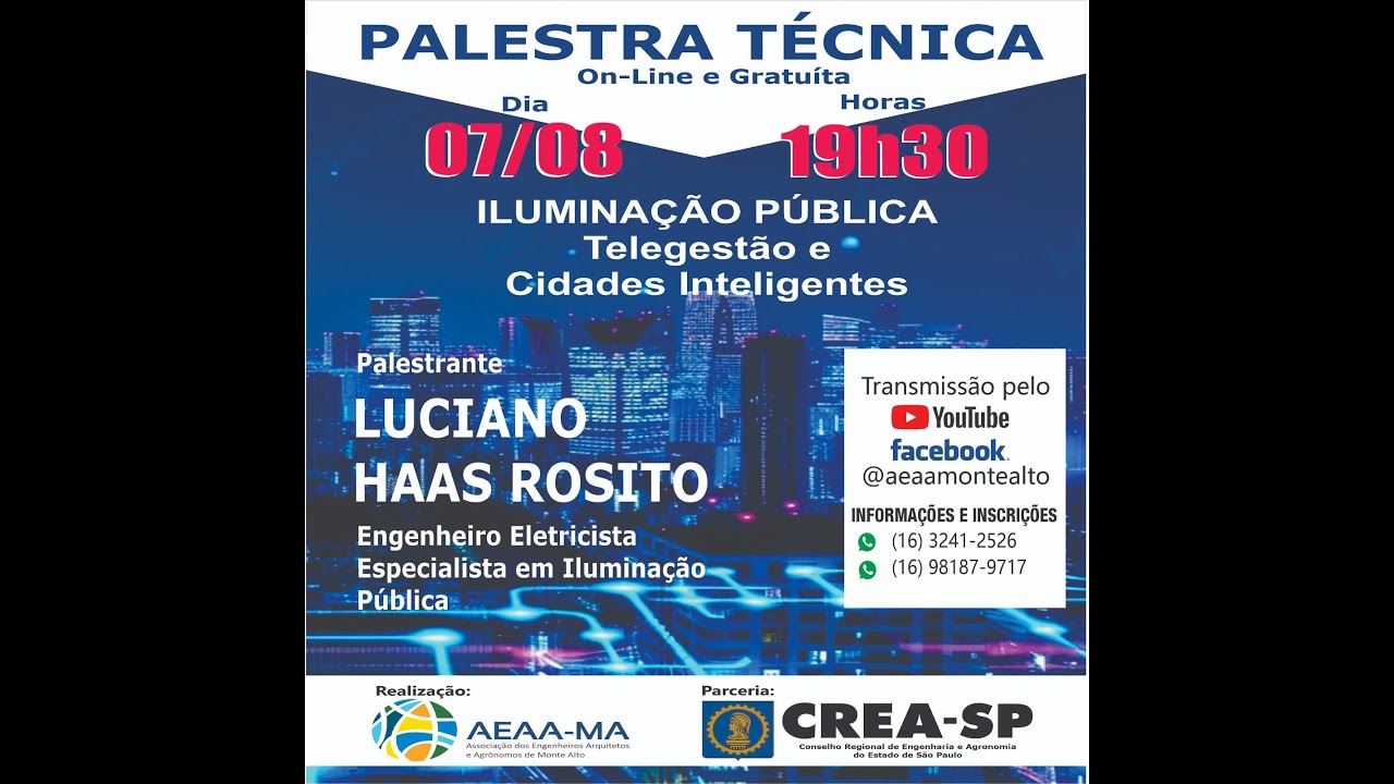 Palestra técnica on line e gratuíta