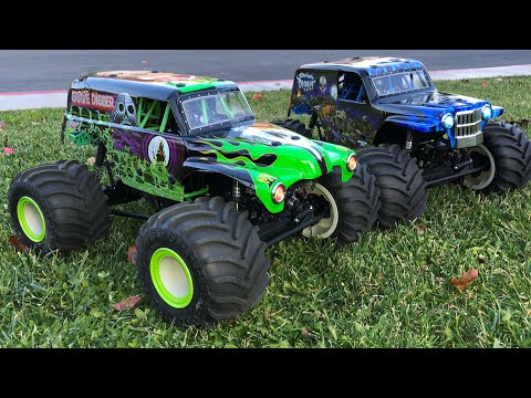 LOSI SON-UVA DIGGER & GRAVE DIGGER-LMT First Running Video & Power Up ( issues already?)