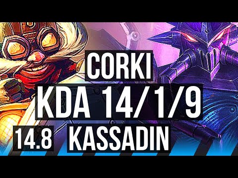 CORKI vs KASSADIN (MID) | 14/1/9, Legendary | KR Master | 14.8