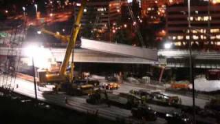 preview picture of video 'Time Lapse Girder Setting in Renton at Benson Road S.'