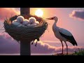 🌙Under the Stork’s Wings Lullaby | Gentle Sleep Music for Kids" 🐇