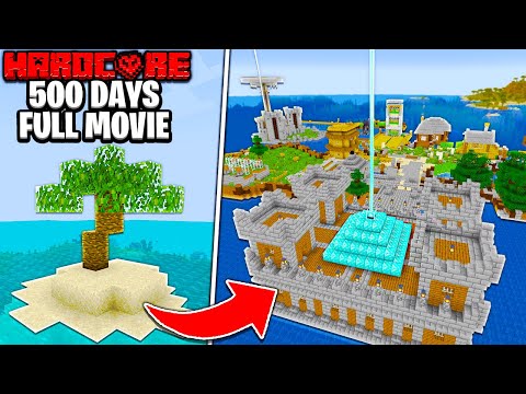 I Survived 500 Days on a SURVIVAL ISLAND in Hardcore Minecraft! (FULL MOVIE)