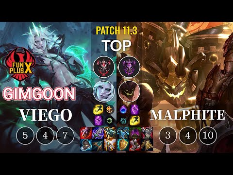 FPX GimGoon Viego vs Malphite Top - KR Patch 11.3