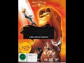 Opening And Closing To The Lion King Walt Disney Home Entertainment DVD Australia 2004