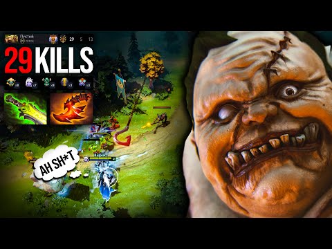 A True Butcher MUST Farm Heroes NOT Creeps - Insane 29Kills by Pudge Offlane | Pudge Official