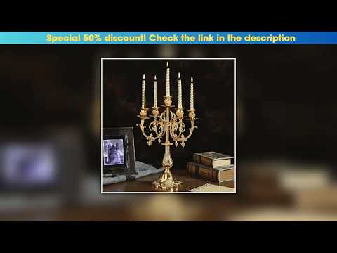 Must Buy IMUWEN Candle Holder 5-Arms Retro Golden Plated Romantic Candlebra Luxury Metal Candlestic