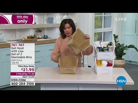 Get Neat with Lisa Set of 2 Stackable Bins