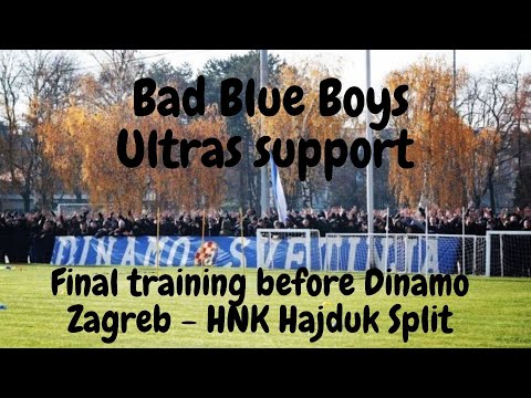 Bad Blue Boys Ultras support Dinamo Zagreb! Final training before derby against HNK Hajduk Split!!