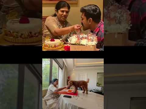 ramcharan mom with her son n pet dog