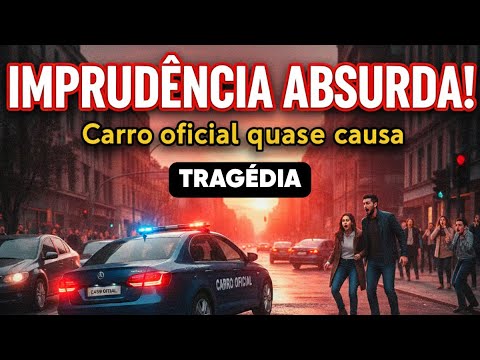 IMPRUDÊNCIA ABSURDA! Carro oficial quase causa TRAGÉDIA  😱🚨