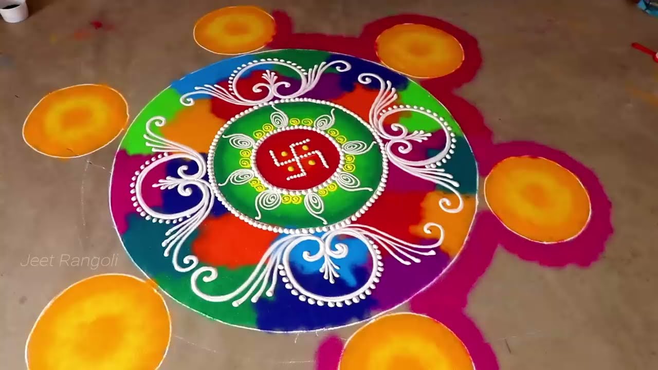 large sanskar bharti rangoli design by jeet rangoli