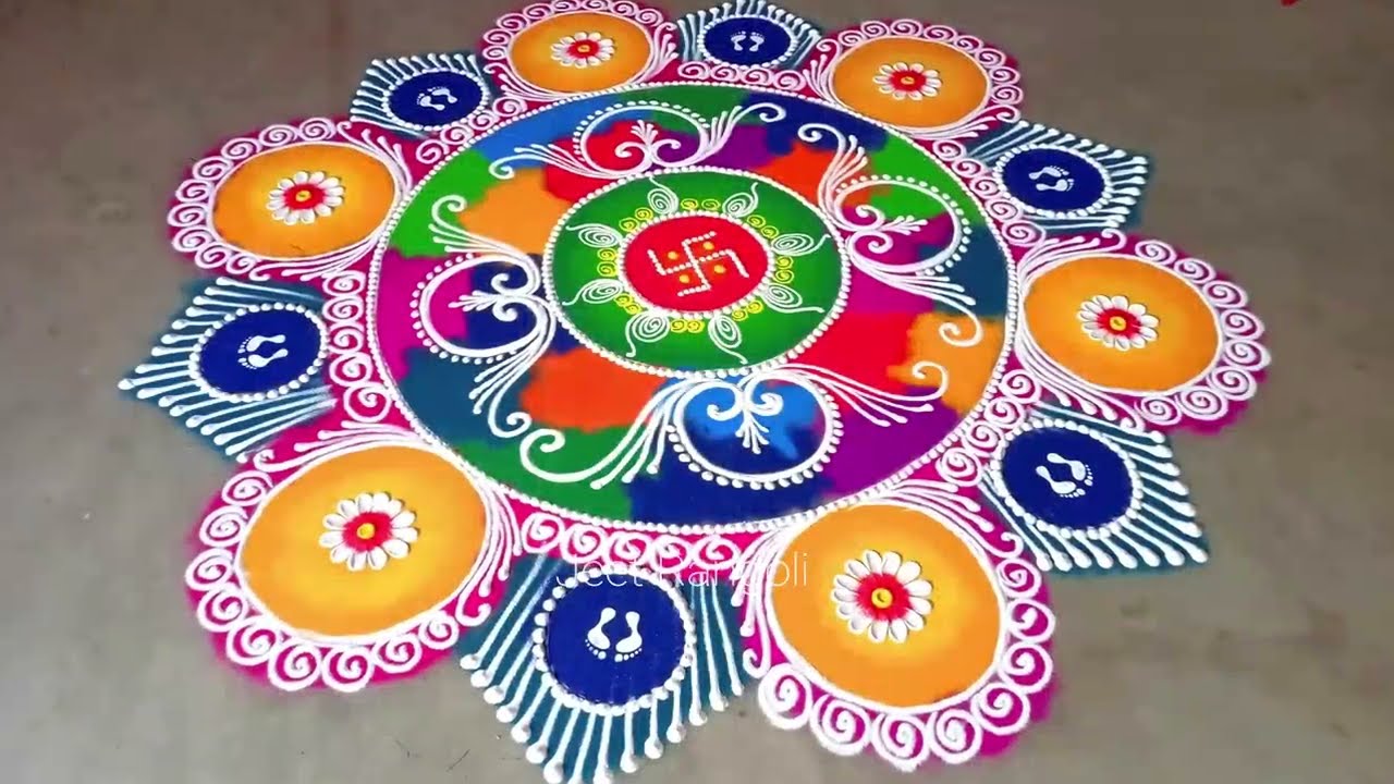large sanskar bharti rangoli design by jeet rangoli