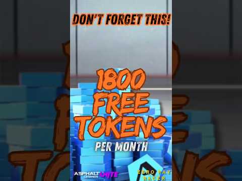 1800 FREE Tokens Per Month in Asphalt 9 (Mobile Only)