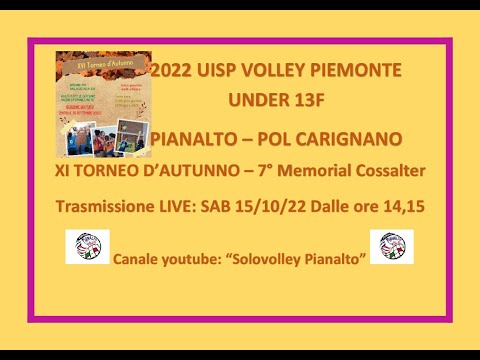 PIANALTO VOLLEY U13F - POL CARIGNANO _ UISP TORNEO D'AUTUNNO PIEMONTE