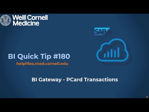 BI Quick Tip #180: How to Identify PCard transactions in the BI Gateway