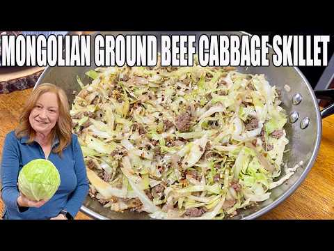 Easy Weeknight Meal Low Carb MONGOLIAN GROUND BEEF CABBAGE SKILLET