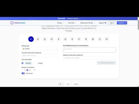 thread reply generator | VideoDubber.ai