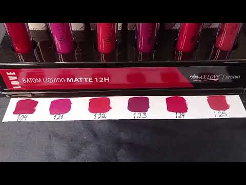 BATOM LÍQUIDO MATTE 12 HORAS 104/125 MAX LOVE BOX COM 48 UN