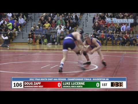 2017-03-04 106 lbs Doug Zapf (Downingtown West) vs Luke Lucerne (Council Rock North)