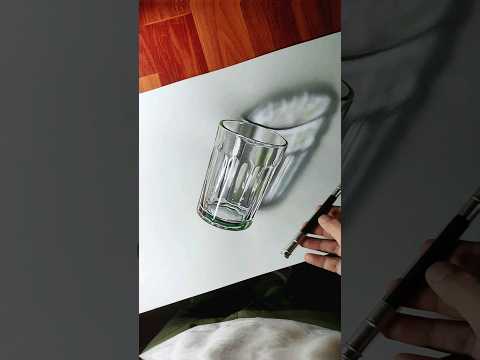 3D Art Realistic Glass #shorts #youtubeshorts #shortsart #art #artist #3d #realistic #rahiljindran