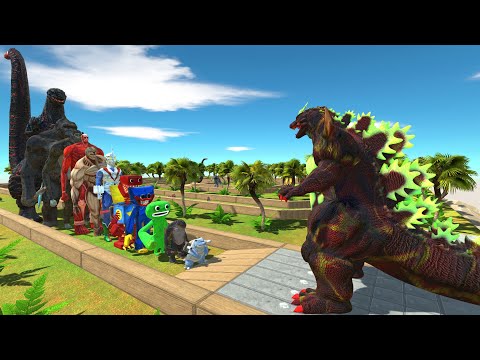 Super Godzilla vs Armored Titan DEATH RUN - Animal Revolt Battle Simulator