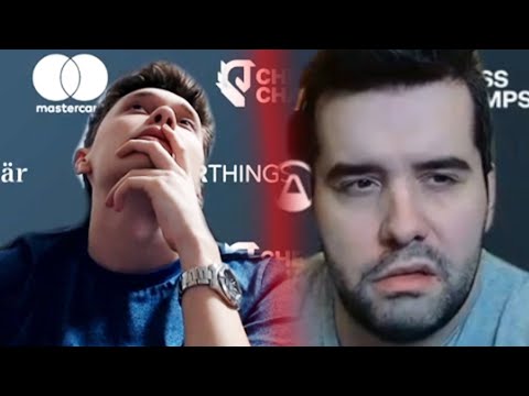 Andrey Esipenko Looks at Ceiling to Find a Move in the Losing Position Against Ian Nepomniachtchi