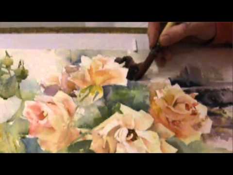 Thumbnail of Ev Hales Painting Roses in Watercolour