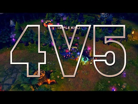 league of legends 4v5 easy (full game)
